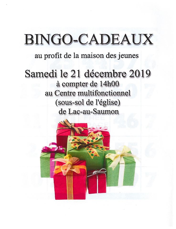 Bingocadeaux au profit de La caserne des jeunes de LacauSaumon La